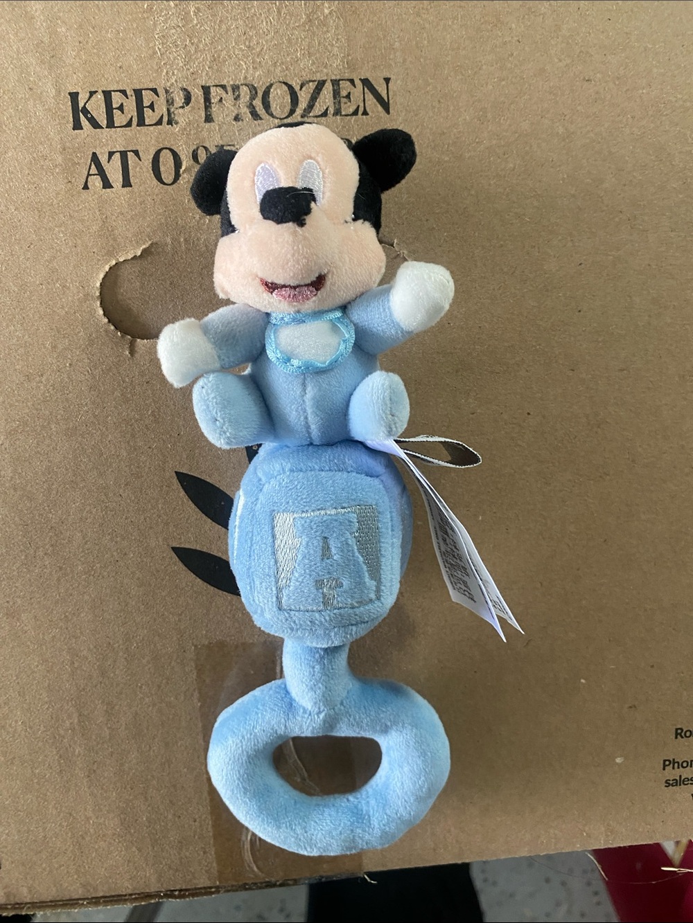 Disney Blue Mickey Mouse Plush Rattle Toy
Preowned. 8 inches